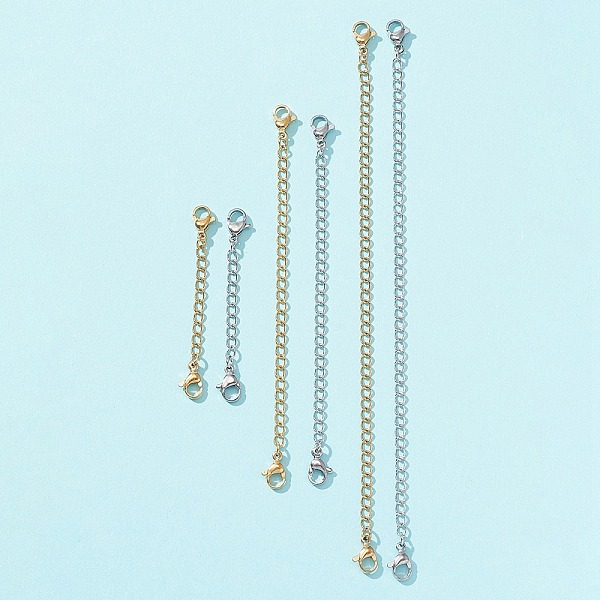 PandaHall 6 Strand 6 Style 304 Stainless Steel Curb Chain Extender, End Chains with Lobster Claw Clasps, Mixed Color, 50~150mm, 1...
PandaHall 6 Strand 6 Style 304 Stainless Steel Curb Chain Extender, End Chains with Lobster Claw Clasps, Mixed Color, 50~150mm, 1...