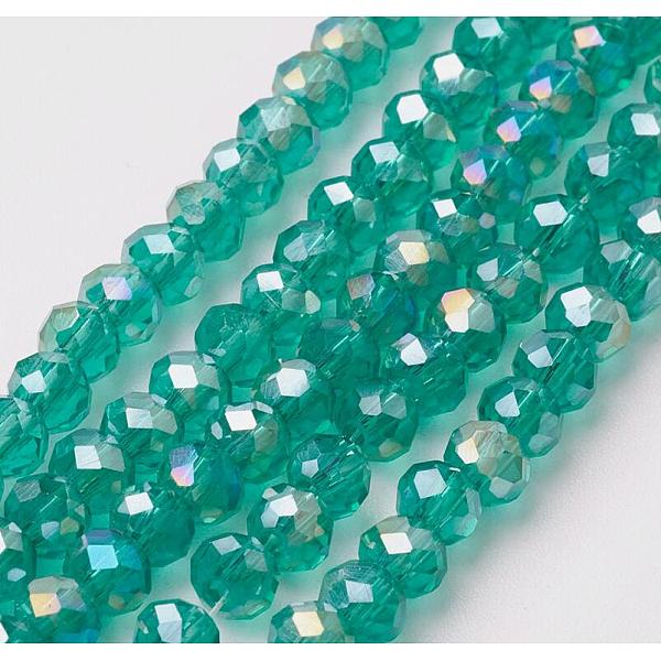 PandaHall Electroplate Glass Beads Strands, Full Rainbow Plated, Faceted, Rondelle, Light Sea Green, 4~4.5x3mm, Hole: 0.5mm, about...
PandaHall Electroplate Glass Beads Strands, Full Rainbow Plated, Faceted, Rondelle, Light Sea Green, 4~4.5x3mm, Hole: 0.5mm, about...