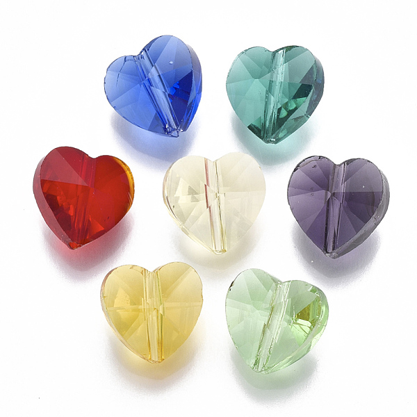 PandaHall Transparent Glass Beads, Faceted, Heart, Mixed Color, 10x10x7mm, Hole: 1.2mm Glass Heart Multicolor
PandaHall Transparent Glass Beads, Faceted, Heart, Mixed Color, 10x10x7mm, Hole: 1.2mm Glass Heart Multicolor