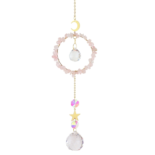 PandaHall Crystal Glass with Natural Rose Quartz Sun Catcher Pendant, Rainbow Maker, DIY Garden & Home Decoration, 300~400mm Rose Quartz...
PandaHall Crystal Glass with Natural Rose Quartz Sun Catcher Pendant, Rainbow Maker, DIY Garden & Home Decoration, 300~400mm Rose Quartz...
