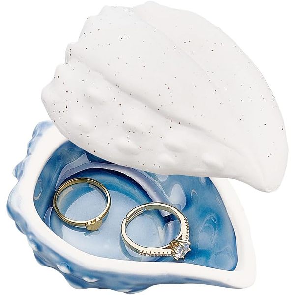 PandaHall arricraft Shell Ring Holder for Jewelry, Cornflower Blue Marine Style Porcelain Storage Box with Lid Conch Shaped Storage Tray for...
PandaHall arricraft Shell Ring Holder for Jewelry, Cornflower Blue Marine Style Porcelain Storage Box with Lid Conch Shaped Storage Tray for...