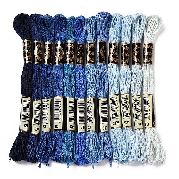 PandaHall 12 Skeins 12 Colors 6-Ply Polyester Embroidery Floss, Cross Stitch Threads, Gradient Color, Blue, 0.5mm, about 8.75 Yards...
PandaHall 12 Skeins 12 Colors 6-Ply Polyester Embroidery Floss, Cross Stitch Threads, Gradient Color, Blue, 0.5mm, about 8.75 Yards...