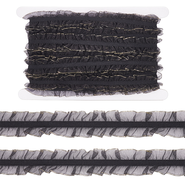 PandaHall FINGERINSPIRE 15.31 Yards/14m Elastic Double Ruffle Lace Ribbon 1" Wide White Stretch Ruffled Trim Gold Trimmed Pleated Organza..., Black
PandaHall FINGERINSPIRE 15.31 Yards/14m Elastic Double Ruffle Lace Ribbon 1" Wide White Stretch Ruffled Trim Gold Trimmed Pleated Organza..., Black