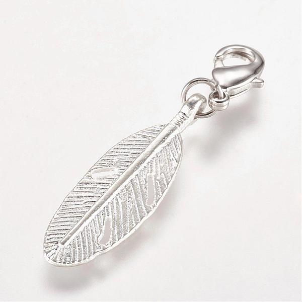 PandaHall Alloy Pendant, with Brass Lobster Claw Clasps, Feather, Antique Silver, 43mm Alloy Feather
PandaHall Alloy Pendant, with Brass Lobster Claw Clasps, Feather, Antique Silver, 43mm Alloy Feather