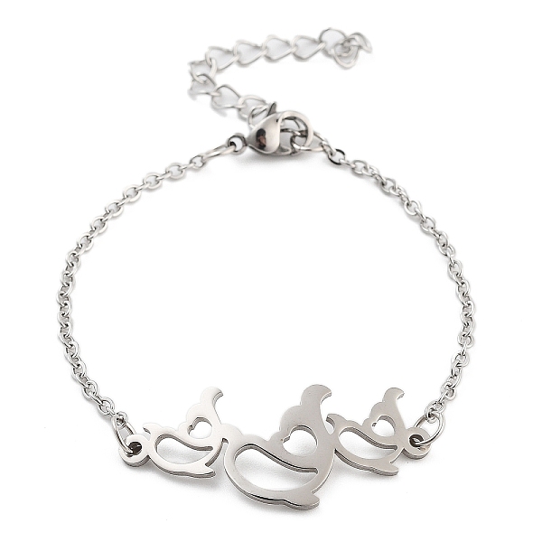 PandaHall Stainless Steel Cable Chain Link Bracelets for Women Men, Stainless Steel Color, Heart, 8-1/4 inch(21cm), heart: 35x15mm Stainless...
PandaHall Stainless Steel Cable Chain Link Bracelets for Women Men, Stainless Steel Color, Heart, 8-1/4 inch(21cm), heart: 35x15mm Stainless...