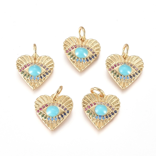 PandaHall Brass Charms, with Micro Pave Cubic Zirconia, Enamel and Jump Rings, Heart with Evil Eye, Colorful, Golden, 13x13x3mm, Hole: 3mm...
PandaHall Brass Charms, with Micro Pave Cubic Zirconia, Enamel and Jump Rings, Heart with Evil Eye, Colorful, Golden, 13x13x3mm, Hole: 3mm...