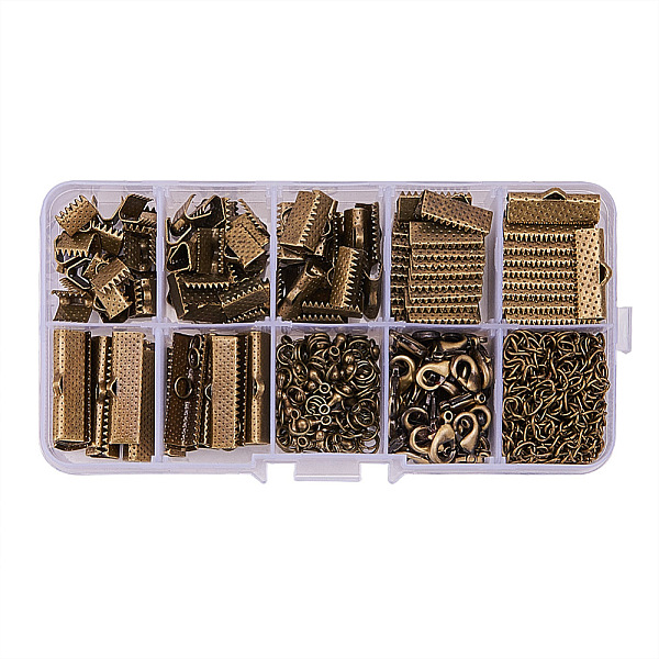 PandaHall Antique Bronze Jewelry Finding Sets with Mixed Sizes Iron Ribbon Ends, Alloy Drop End Piece, Brass Lobster Claw Clasps and Iron...
PandaHall Antique Bronze Jewelry Finding Sets with Mixed Sizes Iron Ribbon Ends, Alloy Drop End Piece, Brass Lobster Claw Clasps and Iron...