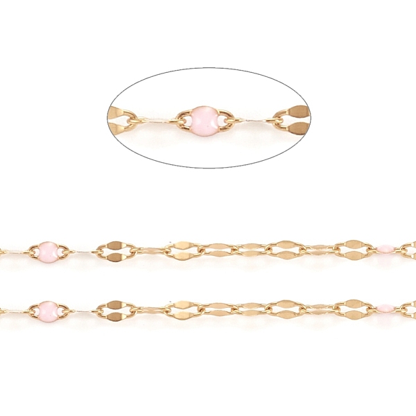 PandaHall Handmade 304 Stainless Steel Dapped Chains, Cable Chains, with Enamel and Spool, Soldered, Flat Oval, Long-Lasting Plated, Pink...
PandaHall Handmade 304 Stainless Steel Dapped Chains, Cable Chains, with Enamel and Spool, Soldered, Flat Oval, Long-Lasting Plated, Pink...