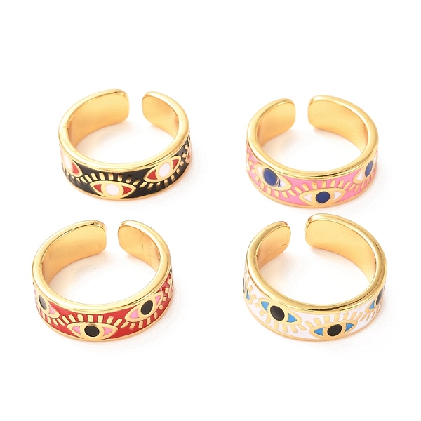 PandaHall Evil Eye Golden Cuff Rings for Women, Brass Enamel Open Rings, Mixed Color, US Size 7 1/4(17.5mm), 7mm Brass Evil Eye Multicolor
PandaHall Evil Eye Golden Cuff Rings for Women, Brass Enamel Open Rings, Mixed Color, US Size 7 1/4(17.5mm), 7mm Brass Evil Eye Multicolor
