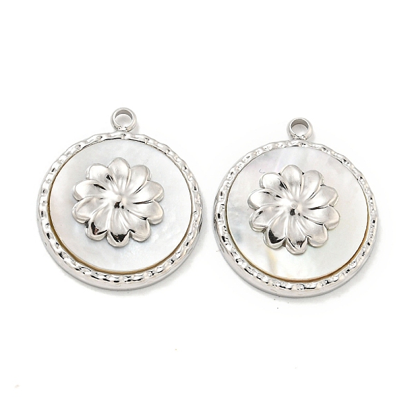 PandaHall 304 Stainless Steel Pendants, with Pave Shell, Flat Round with Flower Charm, Stainless Steel Color, 18x15x3mm, Hole: 1.5mm Shell...
PandaHall 304 Stainless Steel Pendants, with Pave Shell, Flat Round with Flower Charm, Stainless Steel Color, 18x15x3mm, Hole: 1.5mm Shell...