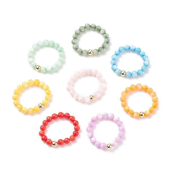PandaHall 8Pcs 8 Colors Natural Shell & Brass Round Beaded Stretch Rings for Women, Mixed Color, US Size 8 1/2(18.5mm), 1Pc/color..., Multicolor
PandaHall 8Pcs 8 Colors Natural Shell & Brass Round Beaded Stretch Rings for Women, Mixed Color, US Size 8 1/2(18.5mm), 1Pc/color..., Multicolor