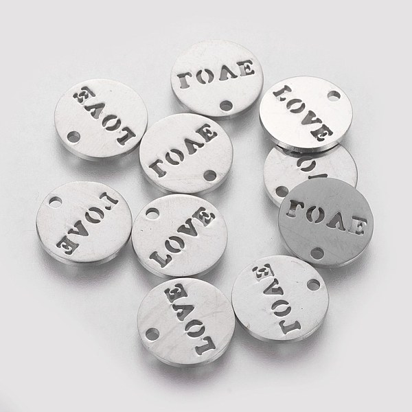 PandaHall 304 Stainless Steel Charms, Flat Round with Word Love, Stainless Steel Color, 12x1mm, Hole: 1mm 304 Stainless Steel Flat Round
PandaHall 304 Stainless Steel Charms, Flat Round with Word Love, Stainless Steel Color, 12x1mm, Hole: 1mm 304 Stainless Steel Flat Round