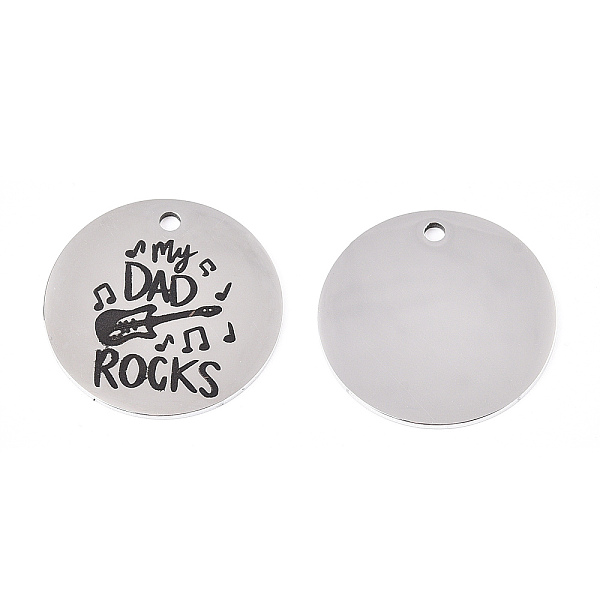 PandaHall 201 Stainless Steel Pendants, Flat Round with Word My Dad Rocks, Stainless Steel Color, 30x1.5mm, Hole: 2mm 201 Stainless Steel...
PandaHall 201 Stainless Steel Pendants, Flat Round with Word My Dad Rocks, Stainless Steel Color, 30x1.5mm, Hole: 2mm 201 Stainless Steel...