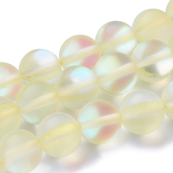 PandaHall Synthetic Moonstone Beads Strands, Holographic Beads, Half AB Color Plated, Frosted, Round, Light Yellow, 6mm, Hole: 1mm, about...
PandaHall Synthetic Moonstone Beads Strands, Holographic Beads, Half AB Color Plated, Frosted, Round, Light Yellow, 6mm, Hole: 1mm, about...