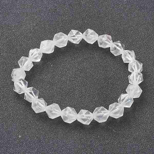 PandaHall Natural Quartz Crystal Stretch Beaded Bracelets, Faceted Polygon, 2-1/8 inch(5.5cm), Bead: 8.5mm Quartz Crystal
PandaHall Natural Quartz Crystal Stretch Beaded Bracelets, Faceted Polygon, 2-1/8 inch(5.5cm), Bead: 8.5mm Quartz Crystal