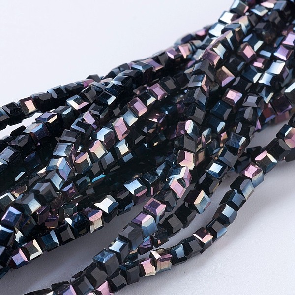 PandaHall Electroplate Glass Beads Strands, Half Plated, Faceted, Cube, Black, 2~2.5x2~2.5x2~2.5mm, Hole: 0.5mm, about 195~200pcs/strand...
PandaHall Electroplate Glass Beads Strands, Half Plated, Faceted, Cube, Black, 2~2.5x2~2.5x2~2.5mm, Hole: 0.5mm, about 195~200pcs/strand...