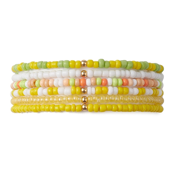 PandaHall 6Pcs Glass Seed & Brass Beaded Stretch Bracelets Set, Stackable Bracelets, Yellow, Inner Diameter: 2-1/4 inch(5.7cm), 6pcs/set...
PandaHall 6Pcs Glass Seed & Brass Beaded Stretch Bracelets Set, Stackable Bracelets, Yellow, Inner Diameter: 2-1/4 inch(5.7cm), 6pcs/set...
