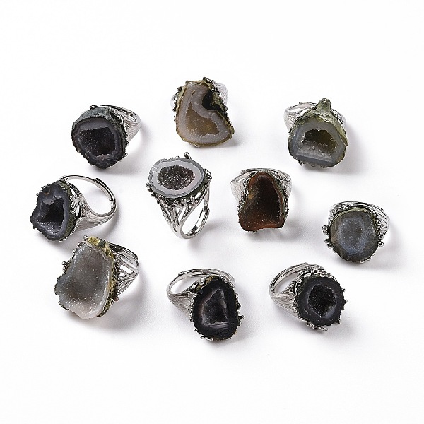 PandaHall Natural Agate Irregular Druzy Adjustable Ring, Raw Rough Ring, Platinum Plated Brass Jewelry for Women, Inner Diameter...
PandaHall Natural Agate Irregular Druzy Adjustable Ring, Raw Rough Ring, Platinum Plated Brass Jewelry for Women, Inner Diameter...