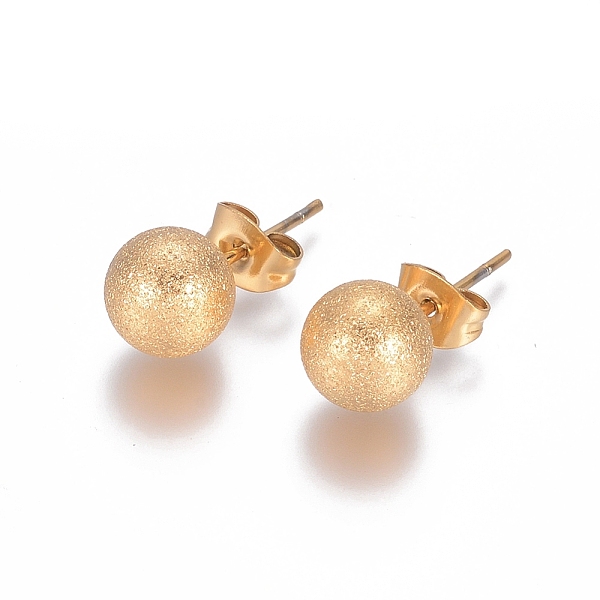 PandaHall Ion Plating(IP) 304 Stainless Steel Stud Earrings, Ball Stud Earrings, Textured, with Earring Backs, Golden, 19x8mm, Pin: 0.8mm...
PandaHall Ion Plating(IP) 304 Stainless Steel Stud Earrings, Ball Stud Earrings, Textured, with Earring Backs, Golden, 19x8mm, Pin: 0.8mm...