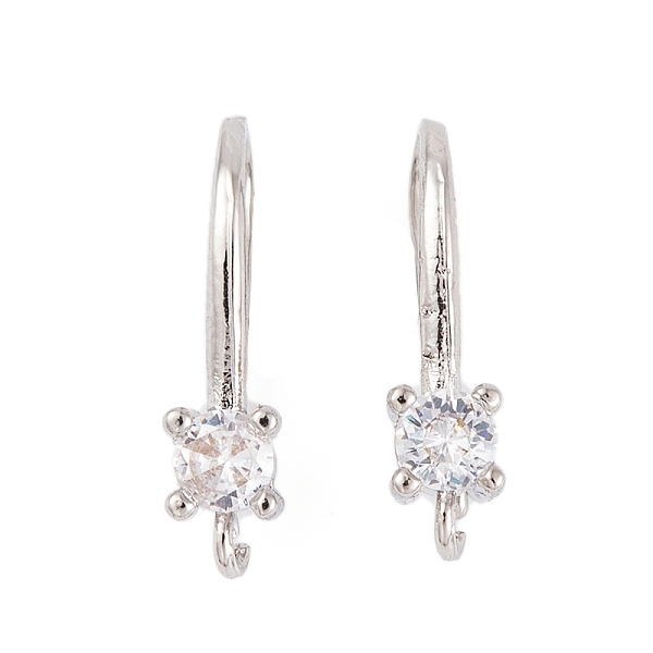 PandaHall Rack Plating Brass Cubic Zirconia Earring Hooks, Cadmium Free & Lead Free, Long-Lasting Plated, Platinum, 18x5mm, Hole: 1.5mm, Pin..., Clear
PandaHall Rack Plating Brass Cubic Zirconia Earring Hooks, Cadmium Free & Lead Free, Long-Lasting Plated, Platinum, 18x5mm, Hole: 1.5mm, Pin..., Clear