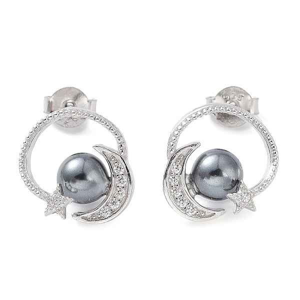 PandaHall Shell Pearl Dangle Stud Earrings, Moon & Star Real Platinum Plated Rhodium Plated 925 Sterling Silver Earrings, with 925 Stamp..., Gray
PandaHall Shell Pearl Dangle Stud Earrings, Moon & Star Real Platinum Plated Rhodium Plated 925 Sterling Silver Earrings, with 925 Stamp..., Gray