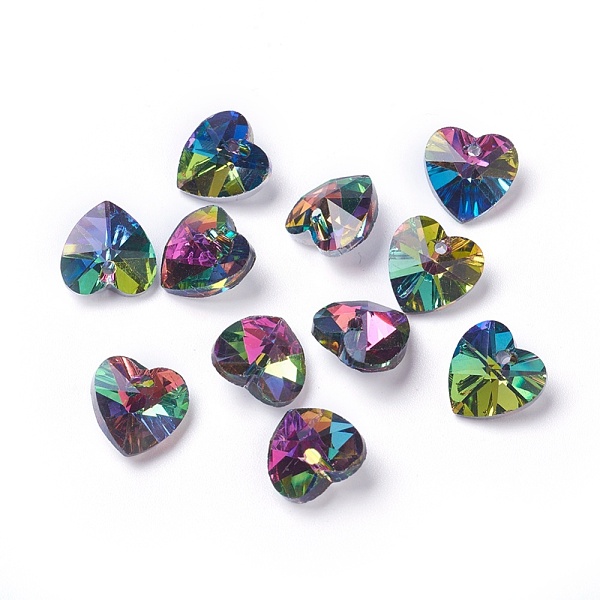 PandaHall Romantic Valentines Ideas Glass Charms, Faceted Heart Pendants, Colorful, 10x10x5mm, Hole: 1mm Glass Heart
PandaHall Romantic Valentines Ideas Glass Charms, Faceted Heart Pendants, Colorful, 10x10x5mm, Hole: 1mm Glass Heart