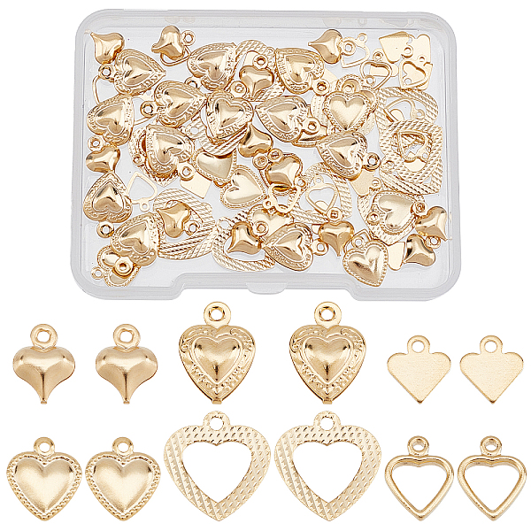 PandaHall SUPERFINDINGS 72Pcs 6 Style Brass Charms, Long-Lasting Plated, Heart, Real 24K Gold Plated, 7~13x6~12x0.5~3.5mm, Hole: 0.7~1.5mm...
PandaHall SUPERFINDINGS 72Pcs 6 Style Brass Charms, Long-Lasting Plated, Heart, Real 24K Gold Plated, 7~13x6~12x0.5~3.5mm, Hole: 0.7~1.5mm...
