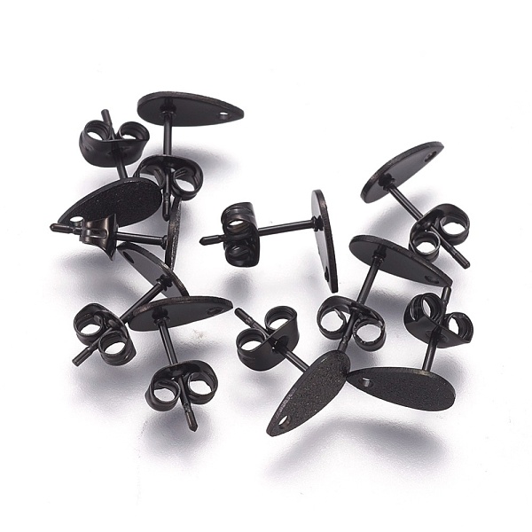 PandaHall 304 Stainless Steel Stud Earring Findings, Textured, Teardrop, Electrophoresis Black, 10x6x0.7mm, Hole: 1.2mm, Pin: 0.7mm 304...
PandaHall 304 Stainless Steel Stud Earring Findings, Textured, Teardrop, Electrophoresis Black, 10x6x0.7mm, Hole: 1.2mm, Pin: 0.7mm 304...