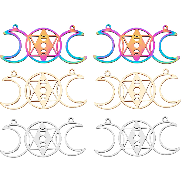 PandaHall CREATCABIN 6Pcs 3 Colors Ion Plating(IP) 201 Stainless Steel Connector Charms, Laser Cut Triple Moon Goddess Links, Religion, Flat...
PandaHall CREATCABIN 6Pcs 3 Colors Ion Plating(IP) 201 Stainless Steel Connector Charms, Laser Cut Triple Moon Goddess Links, Religion, Flat...