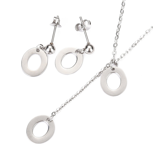 PandaHall 304 Stainless Steel Jewelry Sets, Cable Chains Pendant Necklaces and Stud Earrings, with Lobster Claw Clasps and Ear Nuts...
PandaHall 304 Stainless Steel Jewelry Sets, Cable Chains Pendant Necklaces and Stud Earrings, with Lobster Claw Clasps and Ear Nuts...