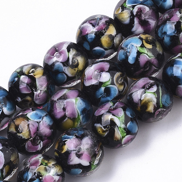 PandaHall Handmade Lampwork Beads Strands, Inner Flower, Round, Black, 11.5~12.5x10.5~11.5mm, Hole: 1.4mm, about 45pcs/Strand, 19.69...
PandaHall Handmade Lampwork Beads Strands, Inner Flower, Round, Black, 11.5~12.5x10.5~11.5mm, Hole: 1.4mm, about 45pcs/Strand, 19.69...