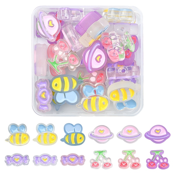 PandaHall 24Pcs 12 Style Transparent Acrylic Beads, with Enamel, Bee, Planet, Bear with Rabbit, Candy, Mixed Color, 19x26x9mm, Hole: 3mm..., Multicolor
PandaHall 24Pcs 12 Style Transparent Acrylic Beads, with Enamel, Bee, Planet, Bear with Rabbit, Candy, Mixed Color, 19x26x9mm, Hole: 3mm..., Multicolor