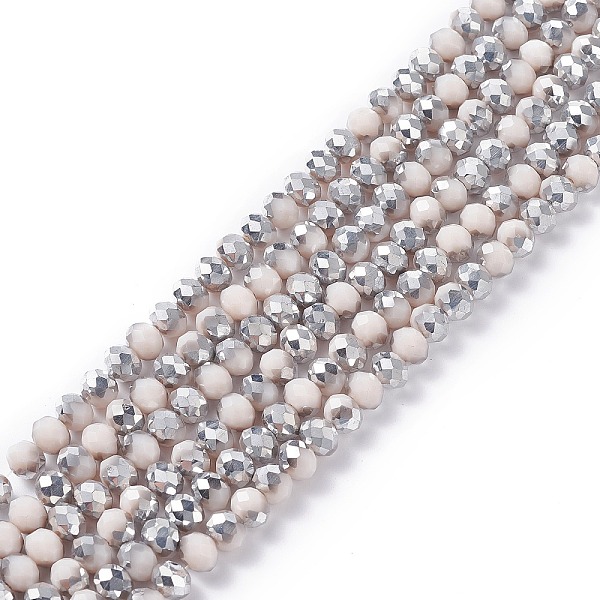PandaHall Electroplate Opaque Glass Beads Strands, Half Silver Plated, Faceted, Rondelle, Misty Rose, 8x6mm, Hole: 1mm, about..., Yellow
PandaHall Electroplate Opaque Glass Beads Strands, Half Silver Plated, Faceted, Rondelle, Misty Rose, 8x6mm, Hole: 1mm, about..., Yellow