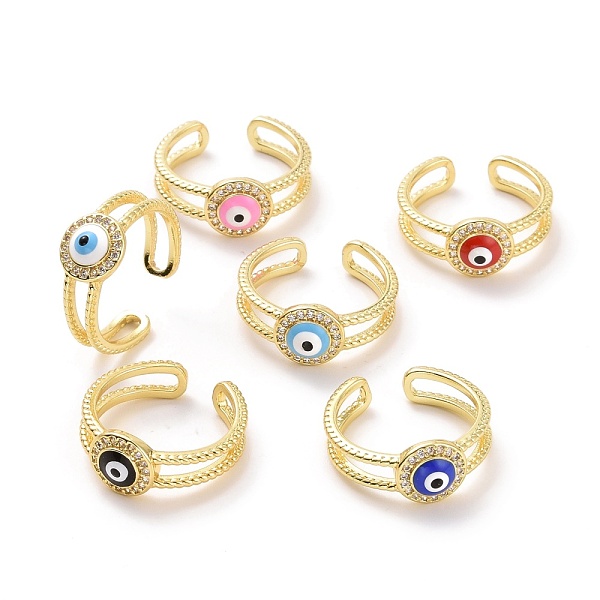 PandaHall Enamel Evil Eye Open Cuff Ring with Clear Cubic Zirconia, Light Gold Plated Brass Jewelry for Women, Cadmium Free & Lead Free..., Multicolor
PandaHall Enamel Evil Eye Open Cuff Ring with Clear Cubic Zirconia, Light Gold Plated Brass Jewelry for Women, Cadmium Free & Lead Free..., Multicolor