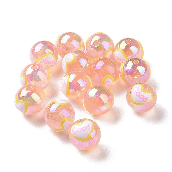 PandaHall UV Plating Rainbow Iridescent Transparent Acrylic Beads with Enamel, Round with Word Good, Light Salmon, 17mm, Hole: 2.5mm Acrylic...
PandaHall UV Plating Rainbow Iridescent Transparent Acrylic Beads with Enamel, Round with Word Good, Light Salmon, 17mm, Hole: 2.5mm Acrylic...