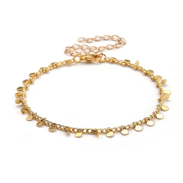 PandaHall Brass Flat Round Charm Bracelets, with Curb Chains and 304 Stainless Steel Lobster Claw Clasps, Golden, 7-1/2 inch(19.1cm) Brass
PandaHall Brass Flat Round Charm Bracelets, with Curb Chains and 304 Stainless Steel Lobster Claw Clasps, Golden, 7-1/2 inch(19.1cm) Brass