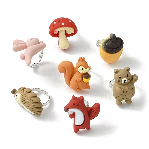 PandaHall 7Pcs 7 Style Cartoon Forest Thme Resin Finger Rings Set, Silver Brass Adjustable Rings, Mixed Shapes, Inner Diameter: 14.5mm..., Multicolor
PandaHall 7Pcs 7 Style Cartoon Forest Thme Resin Finger Rings Set, Silver Brass Adjustable Rings, Mixed Shapes, Inner Diameter: 14.5mm..., Multicolor