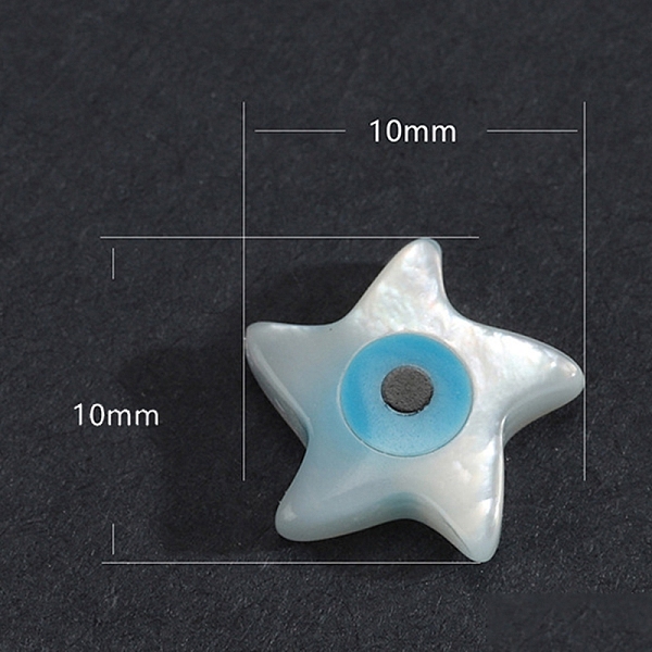 PandaHall Natural White Shell Beads, with Enamel, Cultured Freshwater Shell Evil Eye Beads, Sky Blue, Star, 10x10mm White Shell Star
PandaHall Natural White Shell Beads, with Enamel, Cultured Freshwater Shell Evil Eye Beads, Sky Blue, Star, 10x10mm White Shell Star