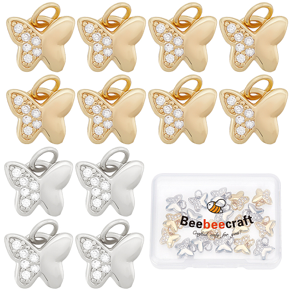 PandaHall Beebeecraft 20Pcs 2 Colors Butterfly Charms Gold Plated Cubic Zirconia Animal Dangle Pendants with Jump Ring for DIY Jewelry..., Clear
PandaHall Beebeecraft 20Pcs 2 Colors Butterfly Charms Gold Plated Cubic Zirconia Animal Dangle Pendants with Jump Ring for DIY Jewelry..., Clear