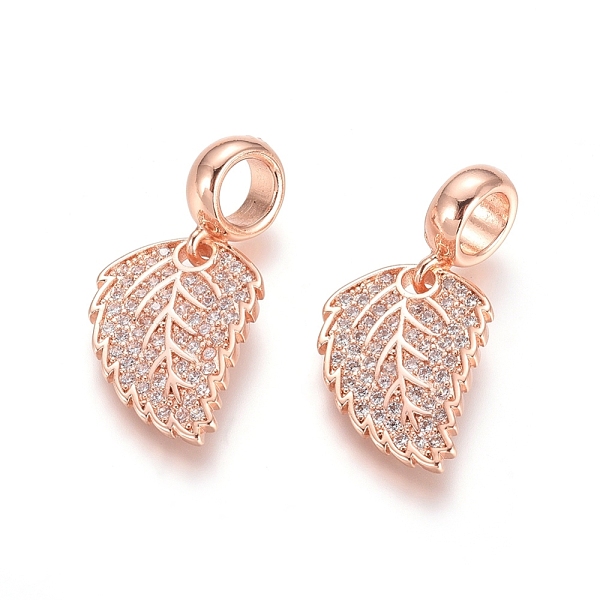 PandaHall Brass Micro Pave Cubic Zirconia European Dangle Charms, Large Hole Pendants, Leaf, Clear, Rose Gold, 26mm, Leaf: 17x12.5x1.5mm...
PandaHall Brass Micro Pave Cubic Zirconia European Dangle Charms, Large Hole Pendants, Leaf, Clear, Rose Gold, 26mm, Leaf: 17x12.5x1.5mm...