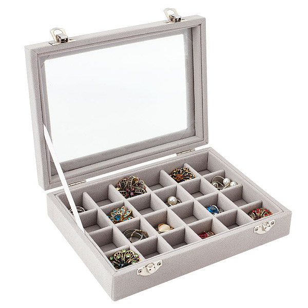 PandaHall Rectangle Velvet Jewelry Presentation Boxes with 24 Compartments, Glass Visible Window Jewelry Organizer Case with Platinum Tone...
PandaHall Rectangle Velvet Jewelry Presentation Boxes with 24 Compartments, Glass Visible Window Jewelry Organizer Case with Platinum Tone...