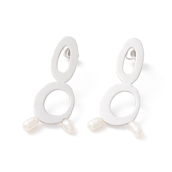 PandaHall Infinity with Natural Pearl Dangle Stud Earrings for Women, Stainless Steel Color, 37x19mm, Pin: 0.7mm Pearl Infinity
PandaHall Infinity with Natural Pearl Dangle Stud Earrings for Women, Stainless Steel Color, 37x19mm, Pin: 0.7mm Pearl Infinity