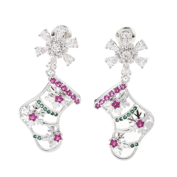 PandaHall Christmas Socking & Snowflake Brass Pave Colorful Cubic Zirconia Dangle Stud Earrings for Women, with 304 Stainless Steel Pins...
PandaHall Christmas Socking & Snowflake Brass Pave Colorful Cubic Zirconia Dangle Stud Earrings for Women, with 304 Stainless Steel Pins...