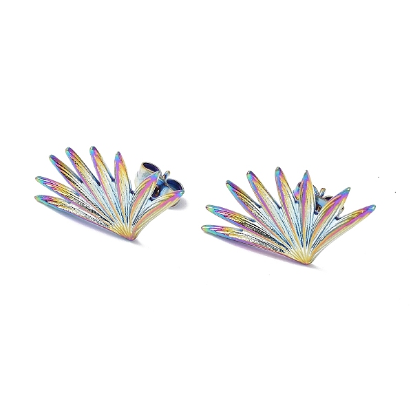 PandaHall Ion Plating(IP) 304 Stainless Steel Grass Stud Earrings for Women, Rainbow Color, 25x15mm, Pin: 0.7mm 304 Stainless Steel Others
PandaHall Ion Plating(IP) 304 Stainless Steel Grass Stud Earrings for Women, Rainbow Color, 25x15mm, Pin: 0.7mm 304 Stainless Steel Others