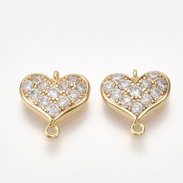 PandaHall Brass Cubic Zirconia Links, Heart, Nickel Free, Real 18K Gold Plated, Clear, 10x9.5x2.5mm, Hole: 0.8~1mm Brass+Cubic Zirconia...
PandaHall Brass Cubic Zirconia Links, Heart, Nickel Free, Real 18K Gold Plated, Clear, 10x9.5x2.5mm, Hole: 0.8~1mm Brass+Cubic Zirconia...