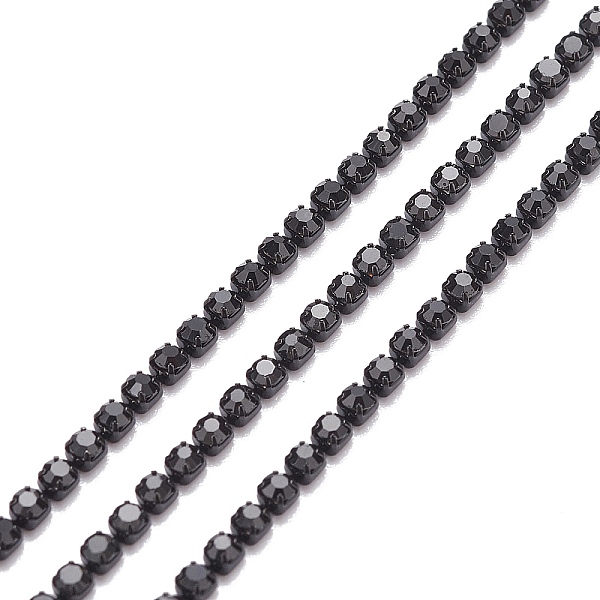PandaHall Brass Jet Rhinestone Strass Chains, with Plastic Spools, Rhinestone Cup Chains, 2~2.1mm, 4.92 feet (1.5m)/Bag Brass+Rhinestone..., Black
PandaHall Brass Jet Rhinestone Strass Chains, with Plastic Spools, Rhinestone Cup Chains, 2~2.1mm, 4.92 feet (1.5m)/Bag Brass+Rhinestone..., Black