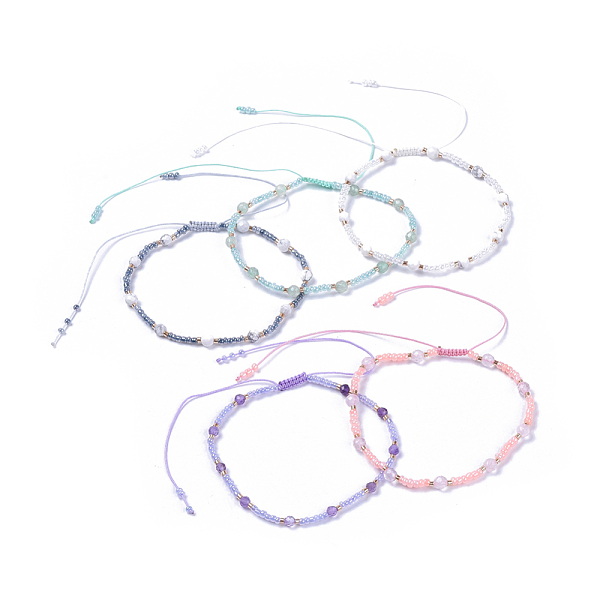 PandaHall Adjustable Nylon Thread Braided Beaded Bracelets, with Glass Seed Beads and Faceted Natural Mixed Stone Round Beads, 2-1/8 inch..., Multicolor
PandaHall Adjustable Nylon Thread Braided Beaded Bracelets, with Glass Seed Beads and Faceted Natural Mixed Stone Round Beads, 2-1/8 inch..., Multicolor