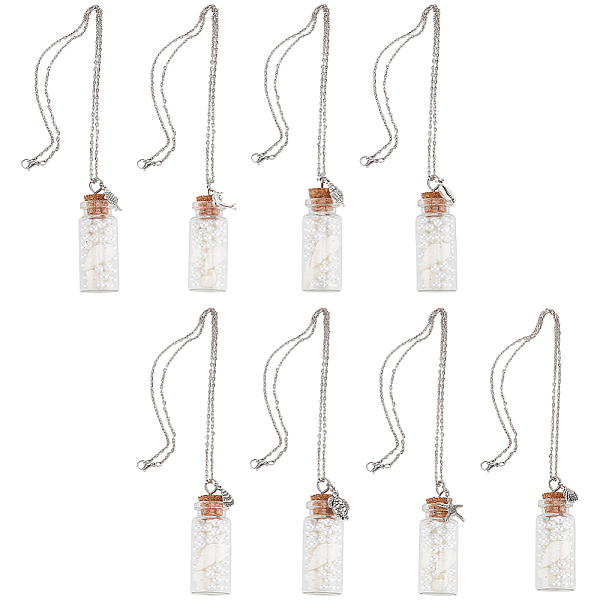 PandaHall 8Pcs 8 Style Glass Sea Wish Bottle with Natural Trumpet Shell Pendant Necklaces Set, Tortoise & Fish & Starfish Alloy Necklaces...
PandaHall 8Pcs 8 Style Glass Sea Wish Bottle with Natural Trumpet Shell Pendant Necklaces Set, Tortoise & Fish & Starfish Alloy Necklaces...
