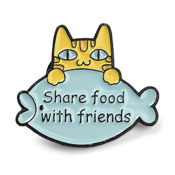 PandaHall Animal Enamel Pins, Electrophoresis Black Alloy Brooch, Fish with Word Share Food with Friends, Cat Shape, 23x26.5x1.7mm...
PandaHall Animal Enamel Pins, Electrophoresis Black Alloy Brooch, Fish with Word Share Food with Friends, Cat Shape, 23x26.5x1.7mm...