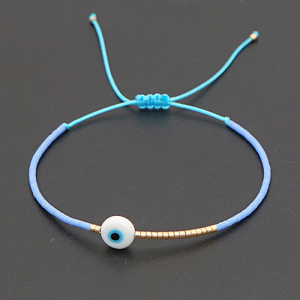 PandaHall Adjustable Lanmpword Evil Eye Braided Bead Bracelet, Light Sky Blue, 11 inch(28cm) Lampwork
PandaHall Adjustable Lanmpword Evil Eye Braided Bead Bracelet, Light Sky Blue, 11 inch(28cm) Lampwork